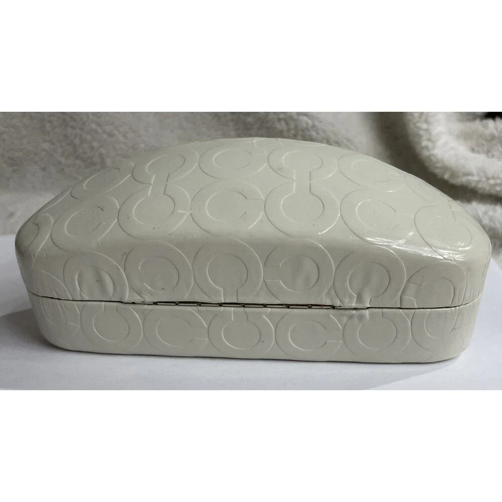 Large Creamy White COACH Logo Eyeglass Sunglass Hard Clamshell